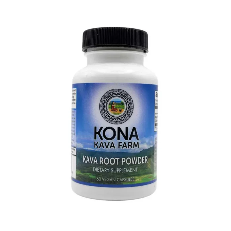 Kava root only capsules in a convenient package