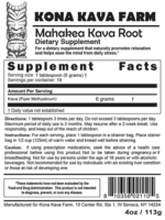 Mahakea kava root powder in a 4oz container