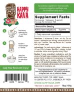 Editable back label for Happy Kava 16oz