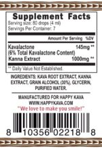 Kanna tincture bottle with kava blends label
