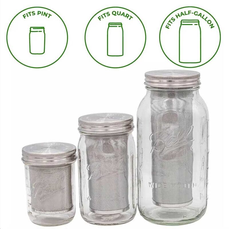 Mesh kava strainer with jar for easy brewing