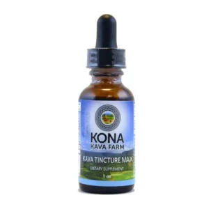 Maximum strength kava tincture bottle with dropper